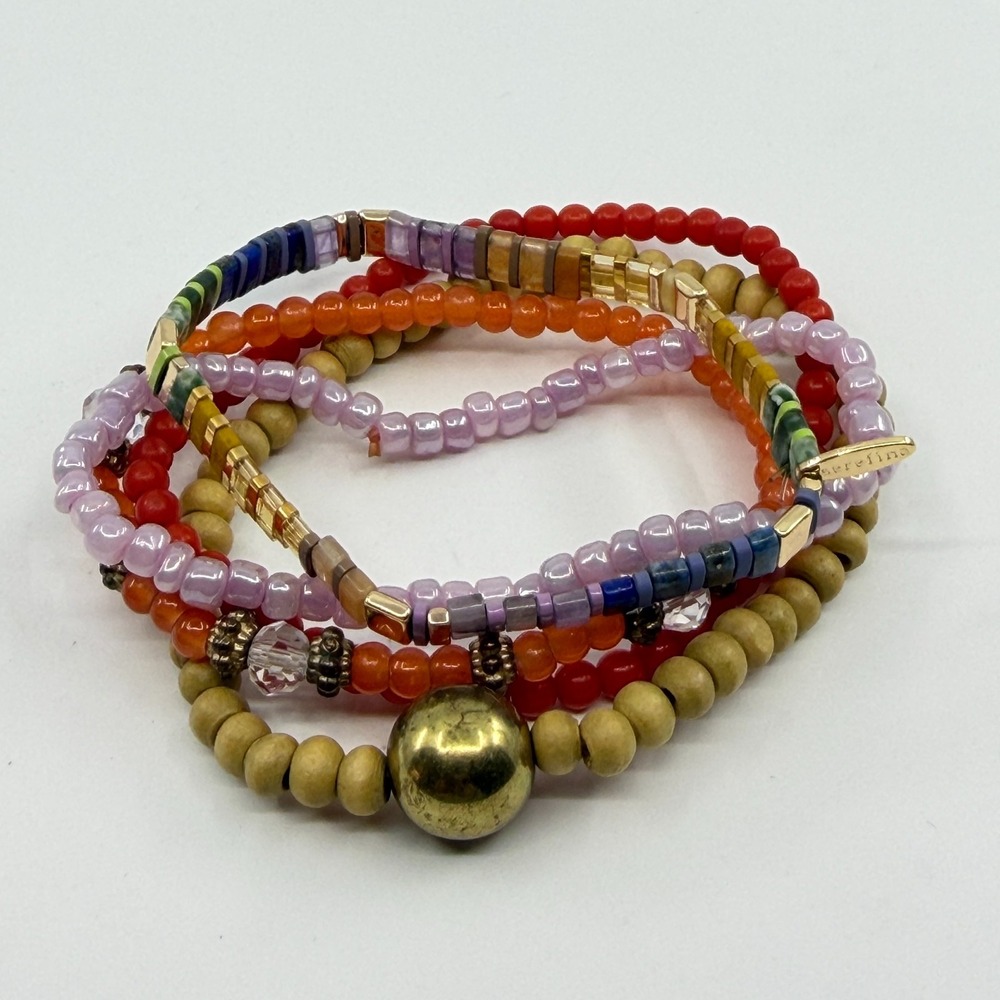 Serefina Multicolored Beaded Bracelet Stack - Boho Festival Jewelry Set